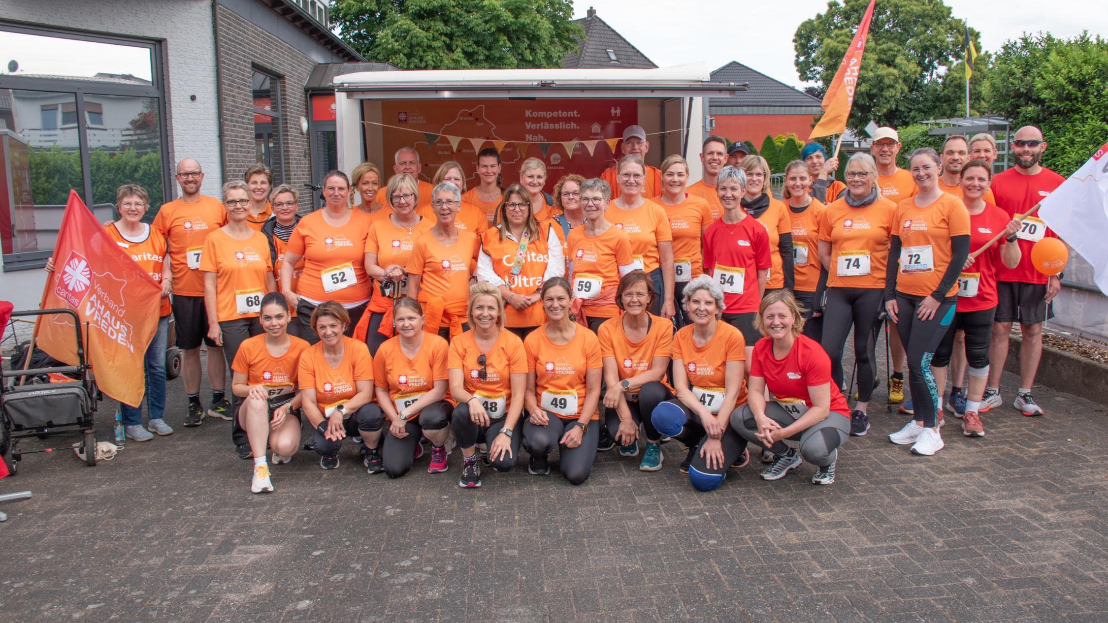 Neun Caritas-Teams gingen beim Firmenlauf in Vreden an den Start.