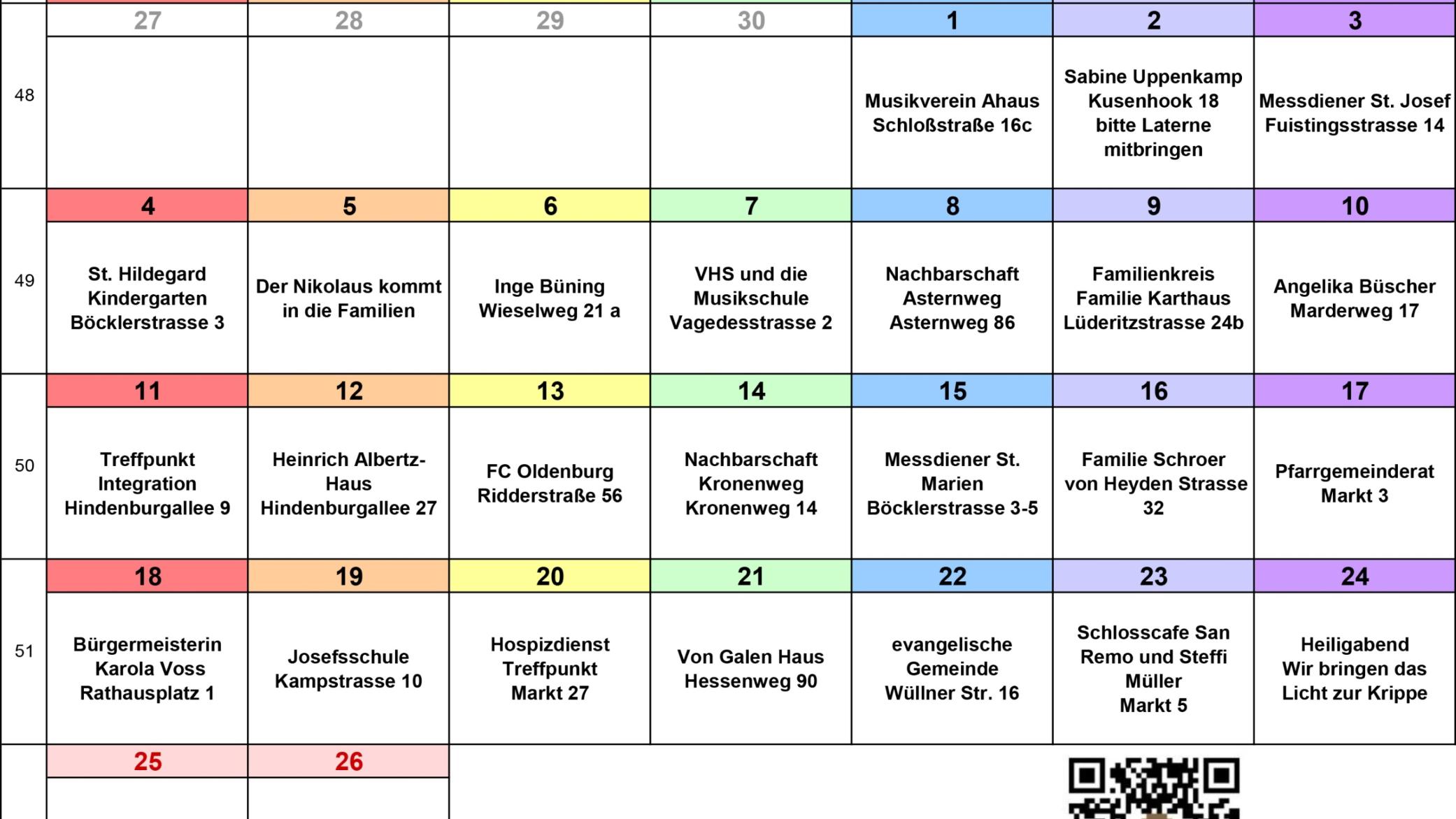 Lebendiger Adventskalender 2023