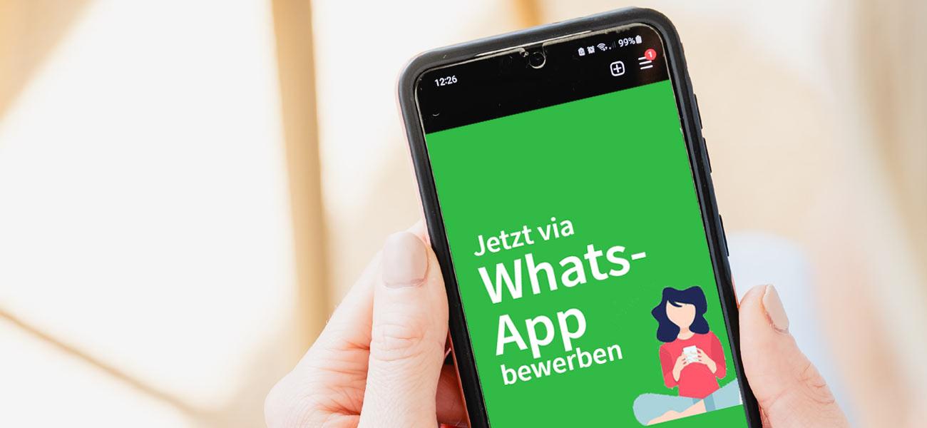 <span class='first'>Unkompliziert bewerben</span><span class='second'>WhatsApp-Bewerbung</span>